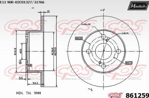 Maxtech 861259.0000 - Disque de frein cwaw.fr