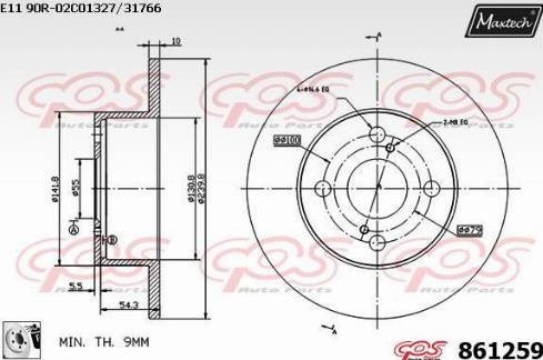 Maxtech 861259.0080 - Disque de frein cwaw.fr