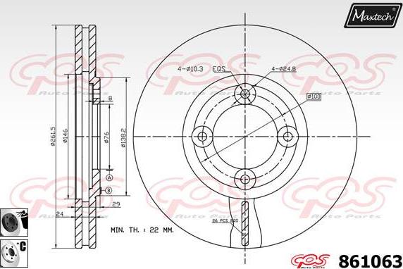 Maxtech 861254 - Disque de frein cwaw.fr