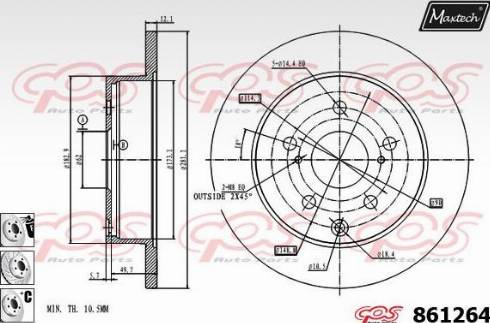 Maxtech 861264.6880 - Disque de frein cwaw.fr