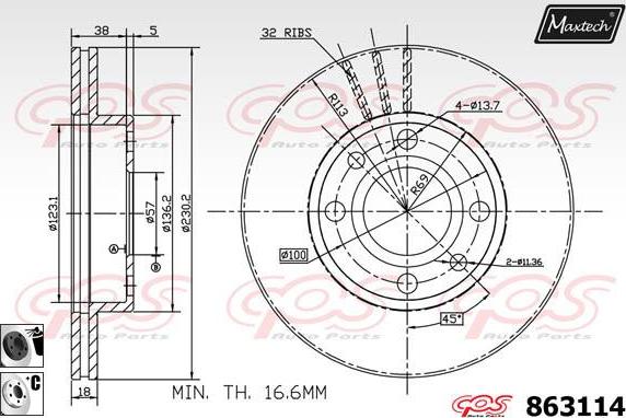 Maxtech 861264 - Disque de frein cwaw.fr