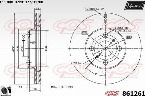 Maxtech 861261.0060 - Disque de frein cwaw.fr