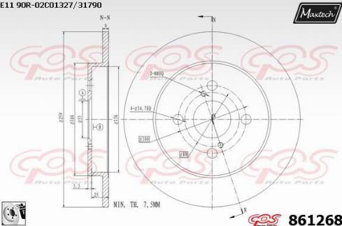 Maxtech 861268.0080 - Disque de frein cwaw.fr