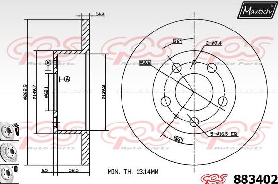 Maxtech 875311 - Disque de frein cwaw.fr