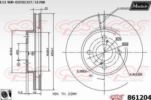 Maxtech 861204.0060 - Disque de frein cwaw.fr