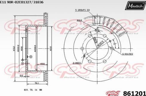 Maxtech 861201.0000 - Disque de frein cwaw.fr