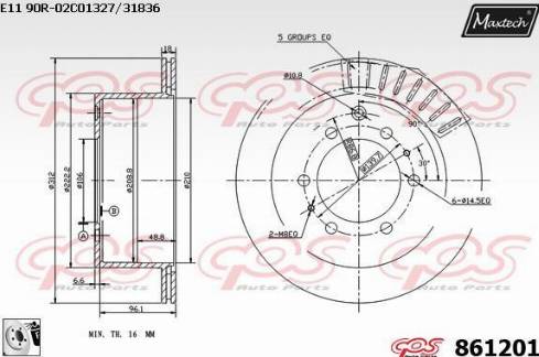 Maxtech 861201.0080 - Disque de frein cwaw.fr