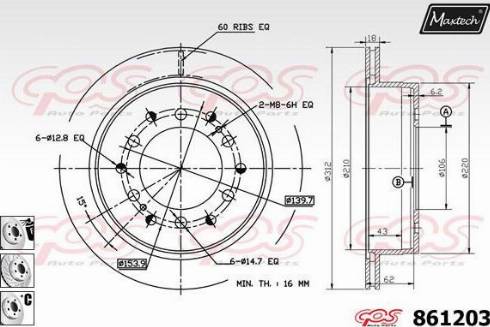 Maxtech 861203.6880 - Disque de frein cwaw.fr