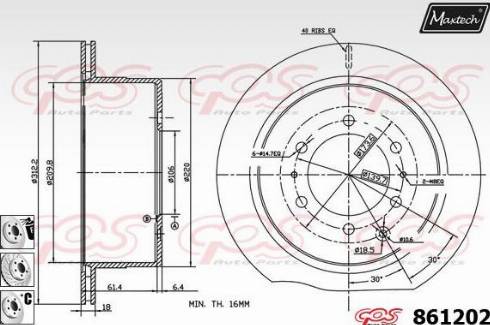 Maxtech 861202.6880 - Disque de frein cwaw.fr