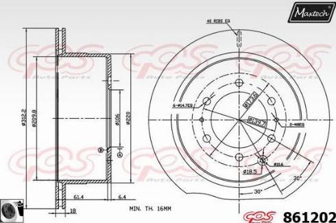 Maxtech 861202.0060 - Disque de frein cwaw.fr