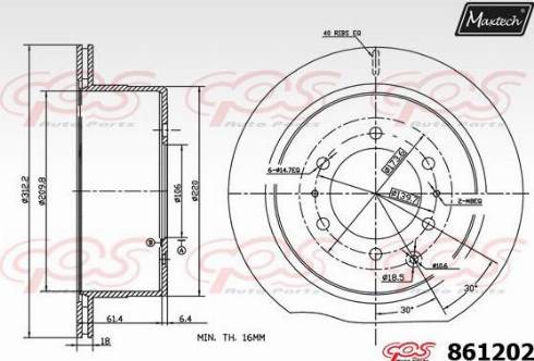 Maxtech 861202.0000 - Disque de frein cwaw.fr