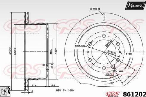 Maxtech 861202.0080 - Disque de frein cwaw.fr