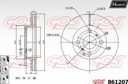 Maxtech 861207.6880 - Disque de frein cwaw.fr