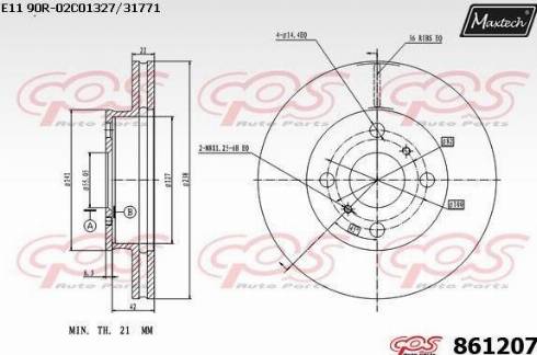 Maxtech 861207.0000 - Disque de frein cwaw.fr