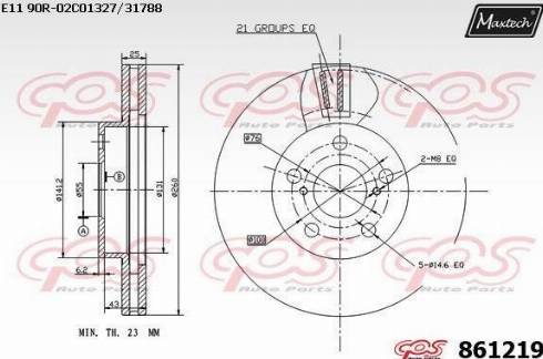 Maxtech 861219.0000 - Disque de frein cwaw.fr