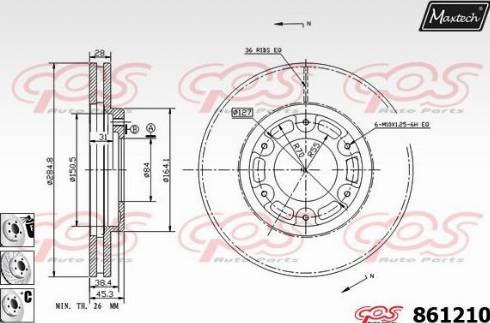 Maxtech 861210.6880 - Disque de frein cwaw.fr