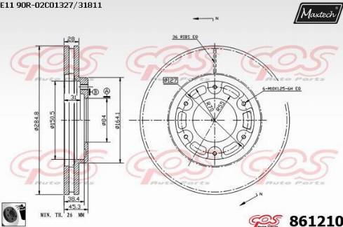 Maxtech 861210.0060 - Disque de frein cwaw.fr