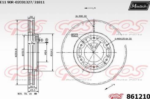 Maxtech 861210.0000 - Disque de frein cwaw.fr