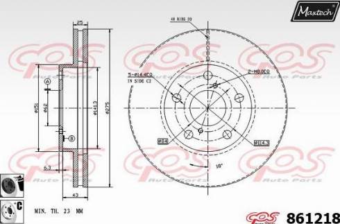 Maxtech 861218.6060 - Disque de frein cwaw.fr