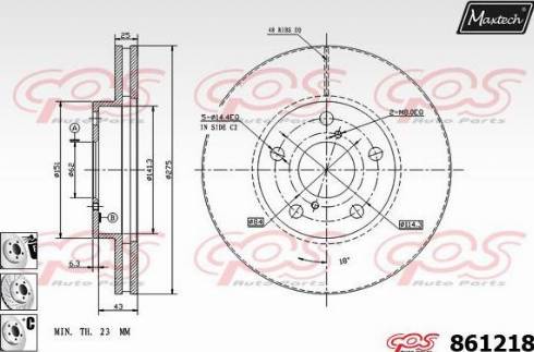 Maxtech 861218.6880 - Disque de frein cwaw.fr