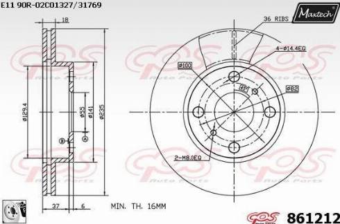 Maxtech 861212.0080 - Disque de frein cwaw.fr