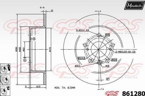 Maxtech 861280.6980 - Disque de frein cwaw.fr