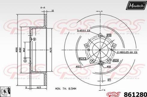 Maxtech 861280.0080 - Disque de frein cwaw.fr