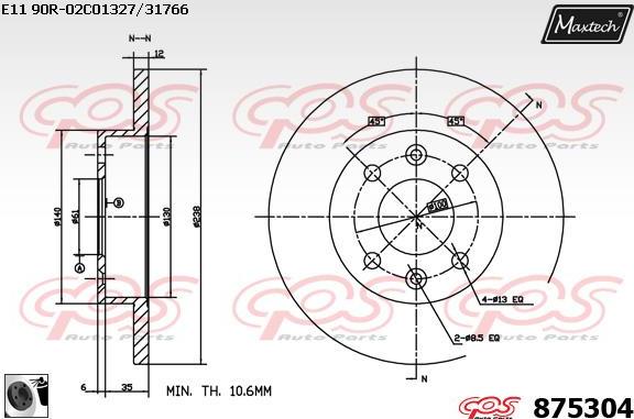 Maxtech 861280 - Disque de frein cwaw.fr