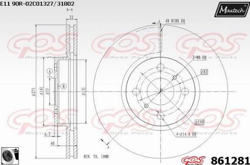 Maxtech 861281.0060 - Disque de frein cwaw.fr