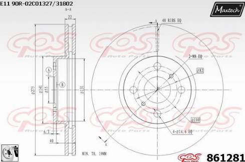 Maxtech 861281.0080 - Disque de frein cwaw.fr