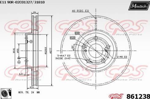 Maxtech 861238.0060 - Disque de frein cwaw.fr