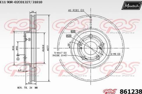 Maxtech 861238.0000 - Disque de frein cwaw.fr