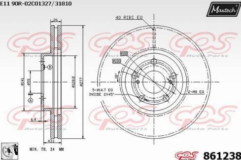 Maxtech 861238.0080 - Disque de frein cwaw.fr