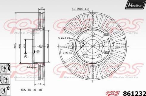 Maxtech 861232.6880 - Disque de frein cwaw.fr