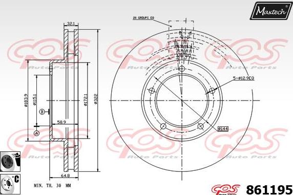 Maxtech 861232 - Disque de frein cwaw.fr