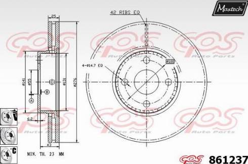 Maxtech 861237.6880 - Disque de frein cwaw.fr