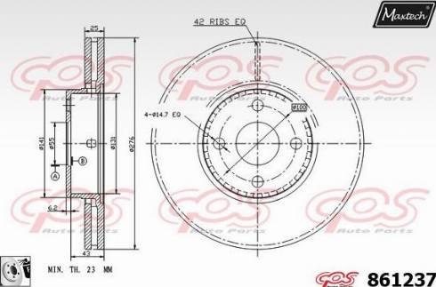 Maxtech 861237.0080 - Disque de frein cwaw.fr