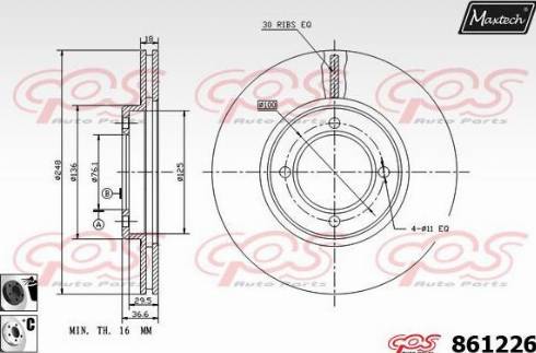 Maxtech 861226.6060 - Disque de frein cwaw.fr