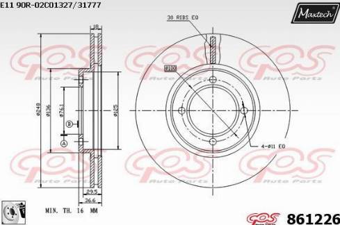 Maxtech 861226.0080 - Disque de frein cwaw.fr