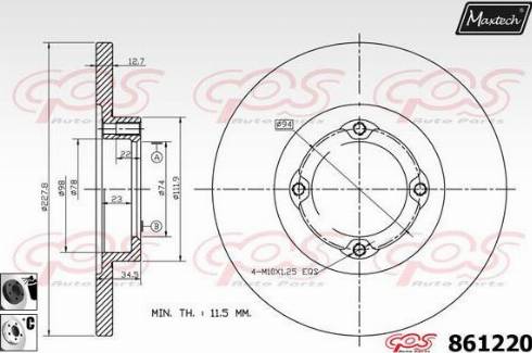 Maxtech 861220.6060 - Disque de frein cwaw.fr