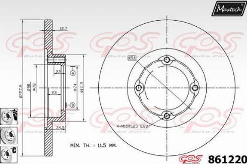 Maxtech 861220.6880 - Disque de frein cwaw.fr