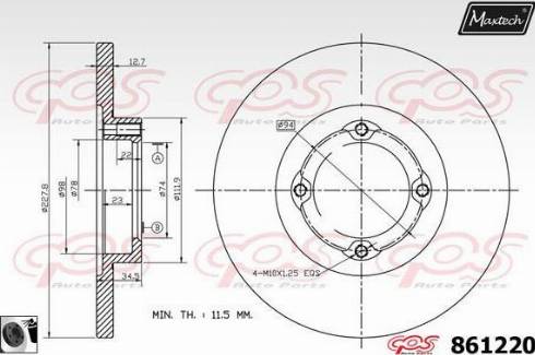 Maxtech 861220.0060 - Disque de frein cwaw.fr