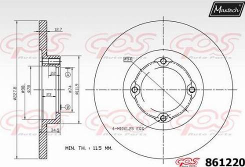 Maxtech 861220.0000 - Disque de frein cwaw.fr