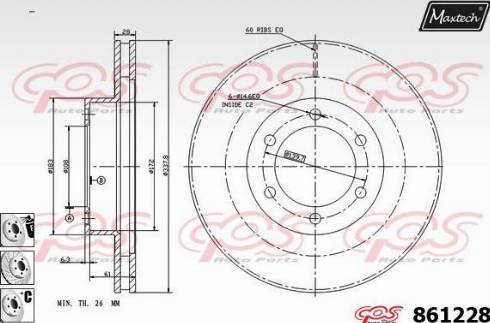 Maxtech 861228.6880 - Disque de frein cwaw.fr