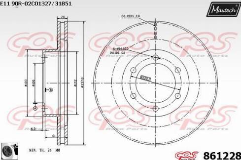 Maxtech 861228.0060 - Disque de frein cwaw.fr