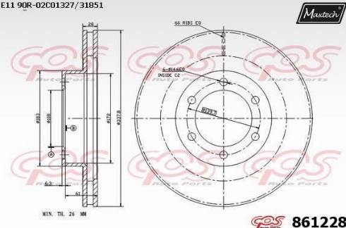 Maxtech 861228.0000 - Disque de frein cwaw.fr