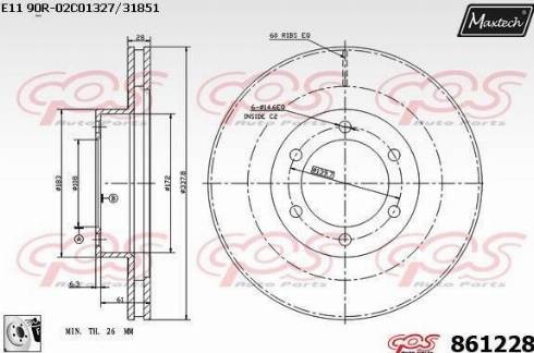 Maxtech 861228.0080 - Disque de frein cwaw.fr