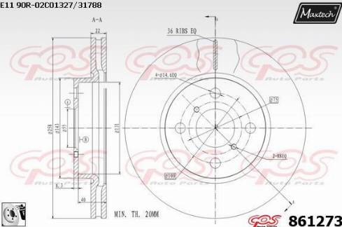 Maxtech 861273.0080 - Disque de frein cwaw.fr