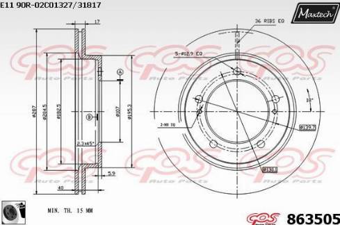 Maxtech 863505.0060 - Disque de frein cwaw.fr