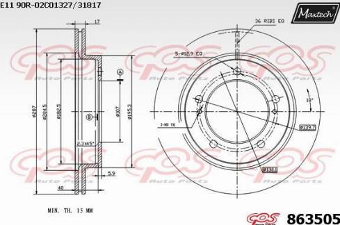 Maxtech 863505.0000 - Disque de frein cwaw.fr